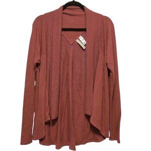 Athleta Solid Rust Open Front Long Sleeve Cardigan Size Medium